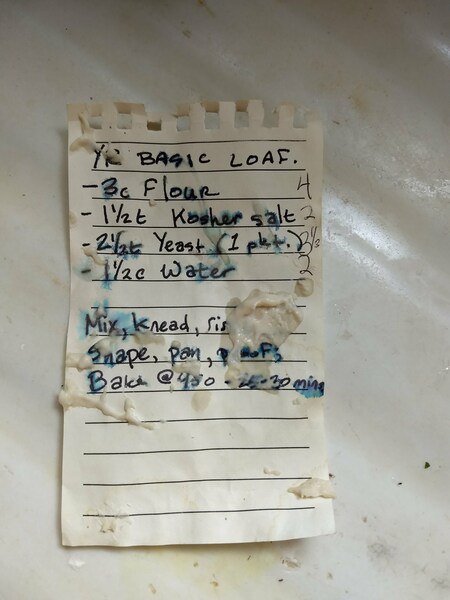 Plus I changed the proportions on it so it's hard to tell which to use, and the whole thing's just a mess. An illegible recipe.